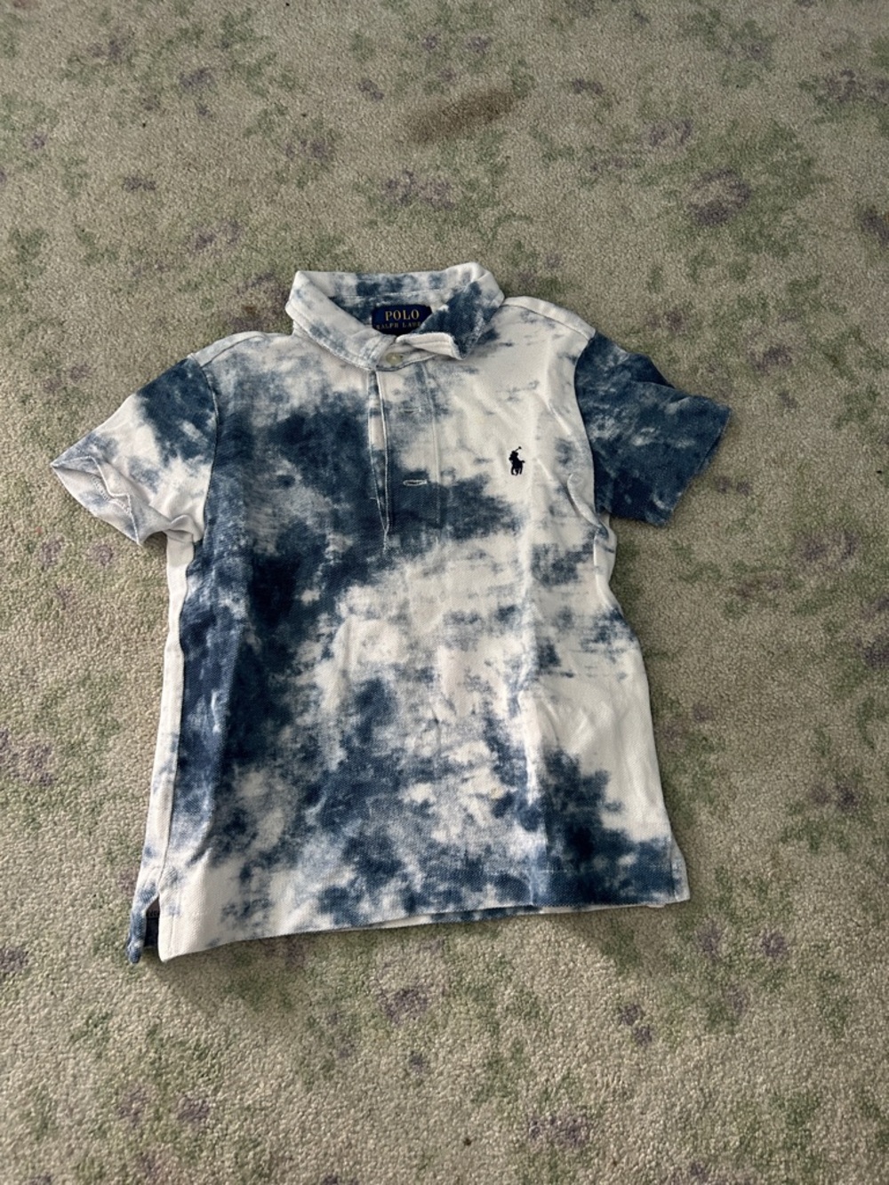 Polo Ralph Lauren Navy & White Tie-Dye Polo Shirt size 3T